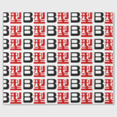 Papier Cadeau Groupe sanguin B Kanji japonais (Plat)