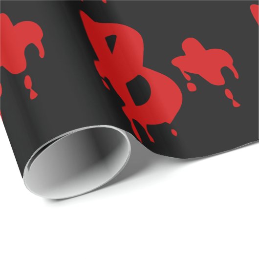 Papier Cadeau Groupe sanguin B+ Positif #Hôpital d'horreur (Coin rond)