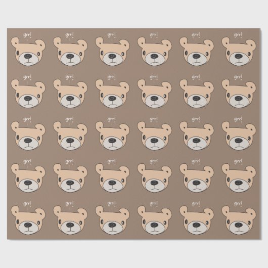Papier Cadeau Grr ! Ours (Plat)