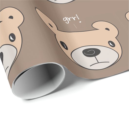Papier Cadeau Grr ! Ours (Coin rond)