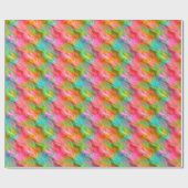 Papier Cadeau Grue colorée Fleur Wavy Texture (Plat)