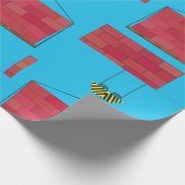 Papier Cadeau Grue de construction Levant mur de brique (Coin)