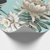 Papier Cadeau Grue vintage tropicale, perroquet, lotus flowe (Coin)