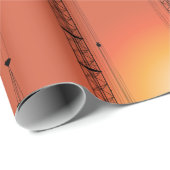 Papier Cadeau Grues Sur Un Bâtiment (Coin rond)