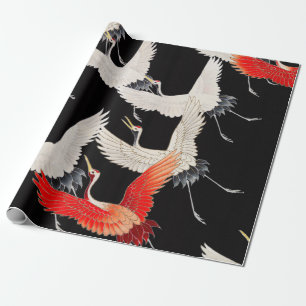 Papier Cadeau Grues volantes : Japonais Bird Kimono Art