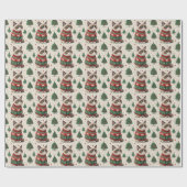 Papier Cadeau Grumpy Christmas Cat in Ugly Sweater (Plat)