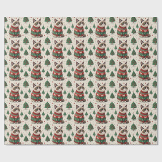 Papier Cadeau Grumpy Christmas Cat in Ugly Sweater