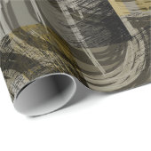 Papier Cadeau Grunge Abstrait, brun monochrome (Coin rond)