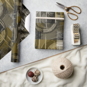 Papier Cadeau Grunge abstrait, marron monochrome