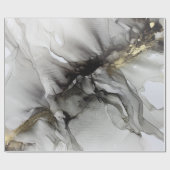 Papier Cadeau Grunge Black Grey Gold (Plat)