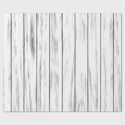 Papier Cadeau Grunge blanc rustique Bois Patiné (Plat)