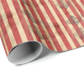 Papier Cadeau Grunge Damask & Stripes (Coin rond)