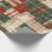 Papier Cadeau Grunge de Noël Plaid (Coin)