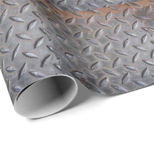 Papier Cadeau Grunge diamant métal, texture en acier soudé. (Coin rond)