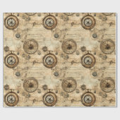 Papier Cadeau Grunge Rustic Steampunk Horloge (9) (Plat)