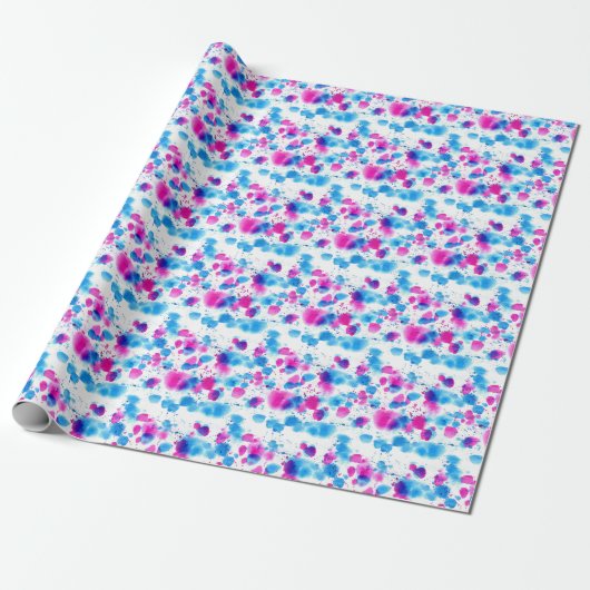 Papier Cadeau Grunge Taches Aquarelle Texture (Déroulé)