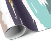 Papier Cadeau Grungy aquarelle pinceaux motif (Coin rond)