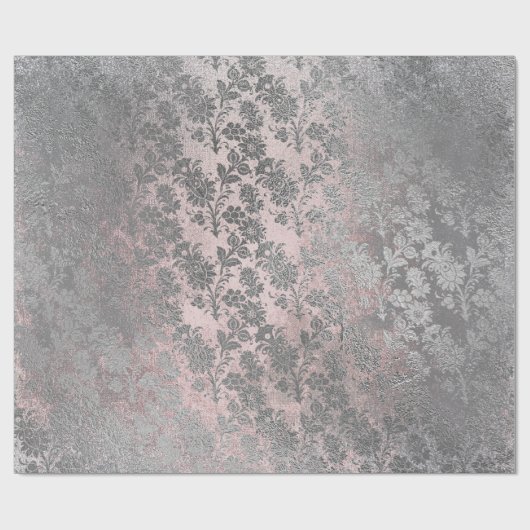 Papier Cadeau Grungy gris rose rose argenté Poudre flush flush (Plat)
