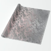 Papier Cadeau Grungy gris rose rose argenté Poudre flush flush (Déroulé)
