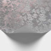 Papier Cadeau Grungy gris rose rose argenté Poudre flush flush (Coin)