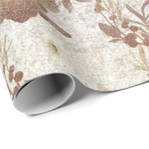 Papier Cadeau Grungy Ivory Old Pearly Gold Wreath Blush Royal