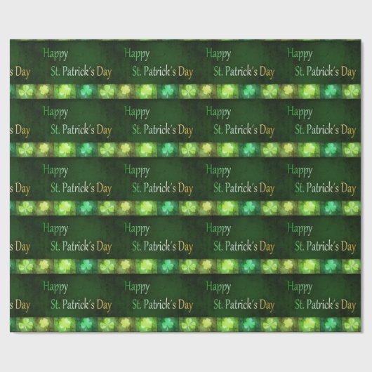 Papier Cadeau Grungy St. Patrick's Day Shamrock Enveloppement pa (Plat)