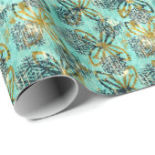 Papier Cadeau Grungy Tribal : Ethnic Rug Motif (Coin rond)