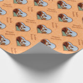 Papier Cadeau Guernsey Calf et Mère Cow Peach (Coin)