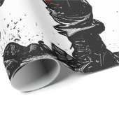 Papier Cadeau guerrier barbare médiéval imaginaire hummer force (Coin rond)