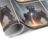 Papier Cadeau Guerrier Cyborg Foudre (Coin rond)