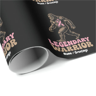 Papier Cadeau Guerrier Légendaire Bigfoot Ruban Rose de Sensibil