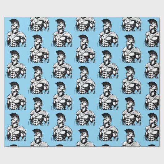 Papier Cadeau guerrier spartiate (Plat)