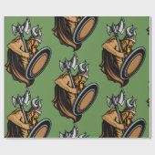 Papier Cadeau Guerrier Viking Barbare Nordique avec Hache et Bou (Plat)