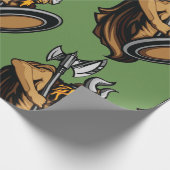 Papier Cadeau Guerrier Viking Barbare Nordique avec Hache et Bou (Coin)