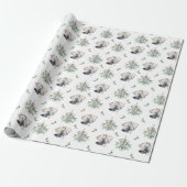Papier Cadeau Gui de Noël et Clochettes d'Argent (Déroulé)