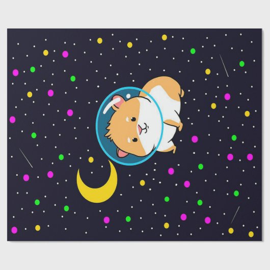 Papier Cadeau Guinéen Cochon Dans L'Espace Cadeau Unique Pour L' (Plat)