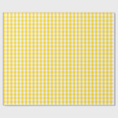 Papier Cadeau Guingan jaune et blanc d'or moyen (Plat)