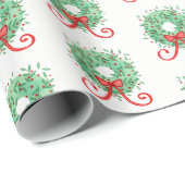 Papier Cadeau Guirlande de Noël (Coin rond)