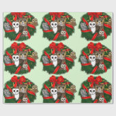 Papier Cadeau Guirlande de Noël de hiboux de Birdorable (Plat)