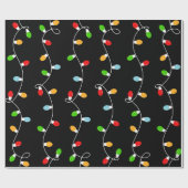 Papier Cadeau Guirlande de Noël Noir Trend (Plat)