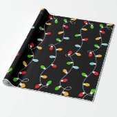 Papier Cadeau Guirlande de Noël Noir Trend (Déroulé)