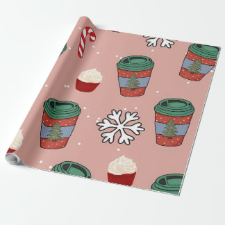 Papier Cadeau Guirlande de Noël pailletée