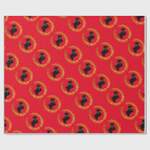 Papier Cadeau Guirlande de Scotty et d'or (Plat)