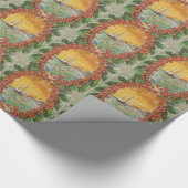 Papier Cadeau Guirlande vintage de voilier de Noël (Coin)