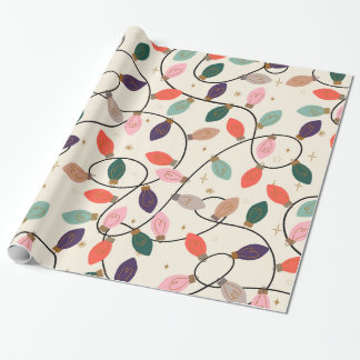 Papier Cadeau Guirlandes de Noël Rétro Motif