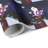 Papier Cadeau Guitare de jeux de Père Noël (Coin rond)