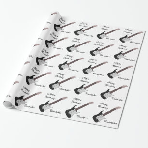 Papier Cadeau Guitare électrique personnalisée pour anniversaire