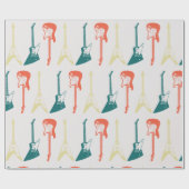 Papier Cadeau Guitare électrique Rock et Roll Rockstar (Plat)