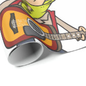 Papier Cadeau Guitare Man Rockstar (Coin rond)