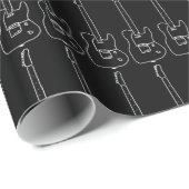 Papier Cadeau Guitare noir et blanc (Coin rond)